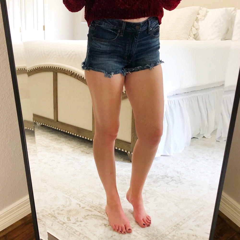 AE cutoff denim shorts